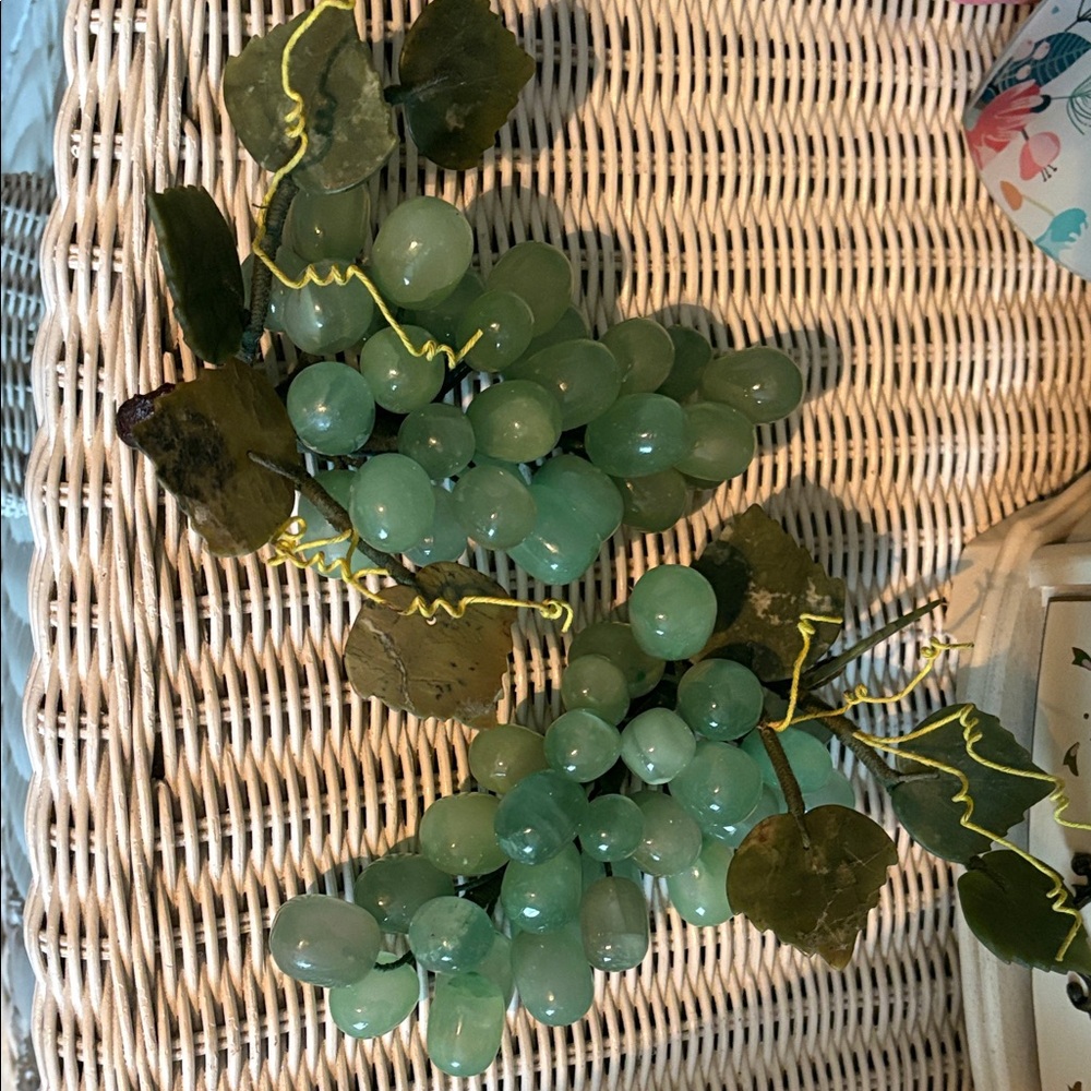 Vintage jade glass grape clusters